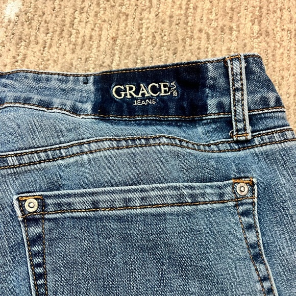 Distressed Grace Blue Jeans - Picture 8 of 8